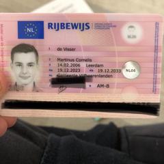 Driving licence  de Visser Martinus Cornelis, gerapporteerd met iLost