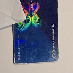 Ns business card, gerapporteerd met iLost