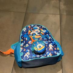 Motxilla infantil Blue with space figures, segons ha informat MEININGER Hotel Amsterdam City West mitjançant iLost