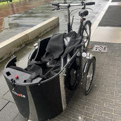 Zwarte elektrische bakfiets an iLost gemeldet