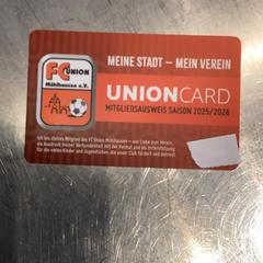 Mitgliederausweis Fc union Mühlhausen がiLostで MEININGER Hotel Leipzig Hauptbahnhof によって報告されました