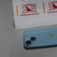 Mobiltelefon iPhone, amint azt Gemeente Utrecht az iLost segítségével jelentette.
